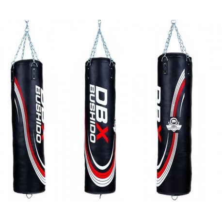 Worek bokserski Bushido ze skóry Rexine 130 cm x 40 cm Seria Elite pełny