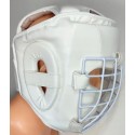 Kask Bushi Karate Kyokushin treningowy biały z kratką