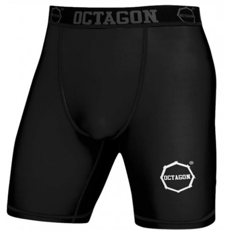 Spodenki Kompresyjne Octagon Logo MMA Vale Tudo kieszonka na suspensor