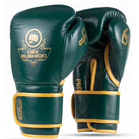 Rękawice bokserskie DBX BUSHIDO Pro Fighter skóra ProFighter Emerald